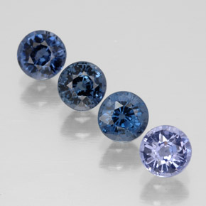 Gemas de espinela multicolor natural de  ct, corte redondo, VVS-VS