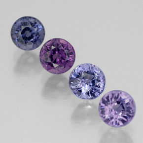 Gemas de espinela multicolor natural de  ct, corte redondo, VVS-VS