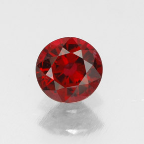 Espinela rojo natural de 0,68 ct, corte redondo, VS