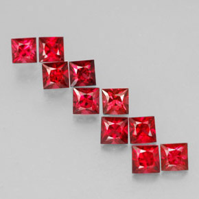 Gemas de espinela rojo natural de  ct, cuadrado, VVS-VS