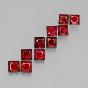 Gemas de espinela rojo natural de  ct, cuadrado, VVS-VS
