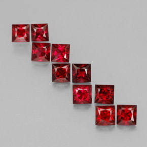 Gemas de espinela rojo natural de  ct, cuadrado, VVS-VS