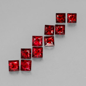 Gemas de espinela rojo natural de  ct, cuadrado, VVS-VS