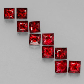 Gemas de espinela rojo natural de  ct, cuadrado, VVS-VS