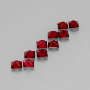 Gemas de espinela rojo natural de  ct, cuadrado, VVS-VS