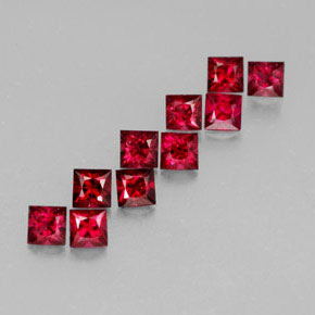 Gemas de espinela rojo natural de  ct, cuadrado, VVS-VS