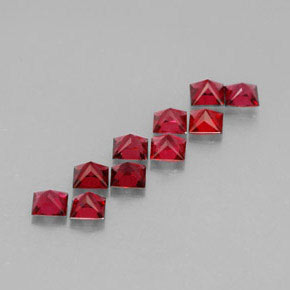 Gemas de espinela rojo natural de  ct, cuadrado, VVS-VS