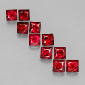 Gemas de espinela rojo natural de  ct, cuadrado, VVS-VS