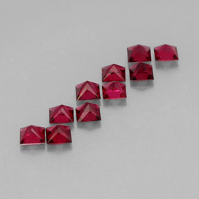 Gemas de espinela rojo natural de  ct, cuadrado, VVS-VS