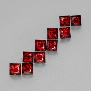 Gemas de espinela rojo natural de  ct, cuadrado, VVS-VS
