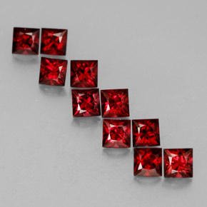 Gemas de espinela rojo natural de  ct, cuadrado, VVS-VS