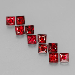 Gemas de espinela rojo natural de  ct, cuadrado, VVS-VS