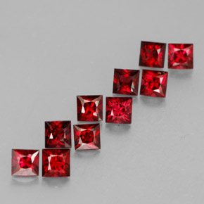 Gemas de espinela rojo natural de  ct, cuadrado, VVS-VS