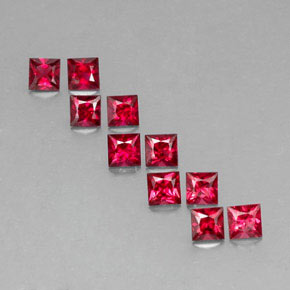Gemas de espinela rojo natural de  ct, cuadrado, VVS-VS