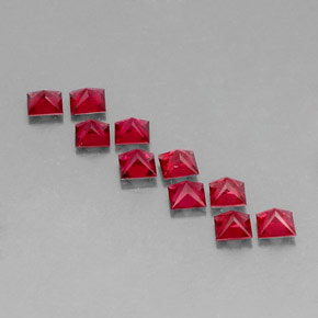 Gemas de espinela rojo natural de  ct, cuadrado, VVS-VS