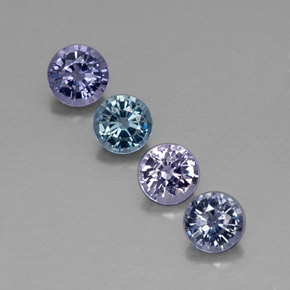Gemas de espinela multicolor natural de  ct, corte redondo, VVS-VS