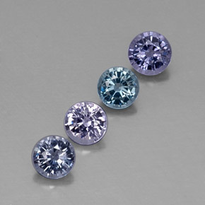 Gemas de espinela multicolor natural de  ct, corte redondo, VVS-VS