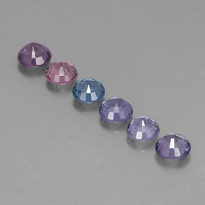 Gemas de espinela multicolor natural de  ct, corte redondo, VVS-VS
