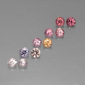Gemas de espinela multicolor natural de  ct, corte redondo, VVS-VS