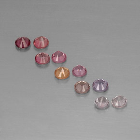 Gemas de espinela multicolor natural de  ct, corte redondo, VVS-VS