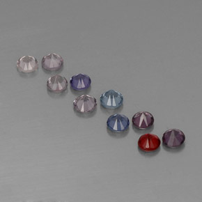 Gemas de espinela multicolor natural de  ct, corte redondo, VVS-VS
