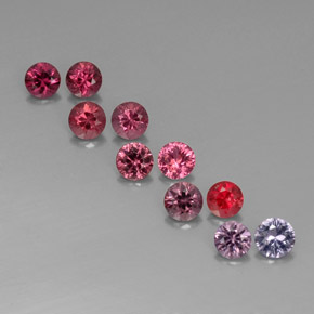 Gemas de espinela multicolor natural de  ct, corte redondo, VVS-VS