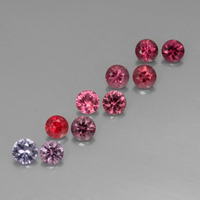 Gemas de espinela multicolor natural de  ct, corte redondo, VVS-VS