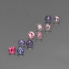 Gemas de espinela multicolor natural de  ct, corte redondo, VVS-VS