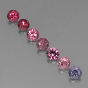Gemas de espinela multicolor natural de  ct, corte redondo, VVS-VS
