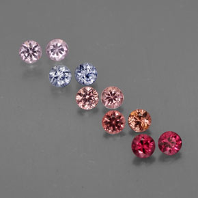Gemas de espinela multicolor natural de  ct, corte redondo, VVS-VS
