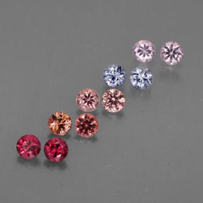 Gemas de espinela multicolor natural de  ct, corte redondo, VVS-VS