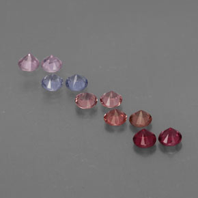Gemas de espinela multicolor natural de  ct, corte redondo, VVS-VS