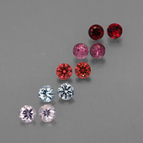 Gemas de espinela multicolor natural de  ct, corte redondo, VVS-VS
