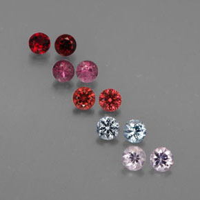 Gemas de espinela multicolor natural de  ct, corte redondo, VVS-VS