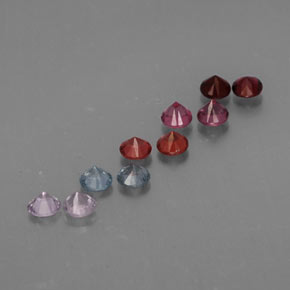 Gemas de espinela multicolor natural de  ct, corte redondo, VVS-VS