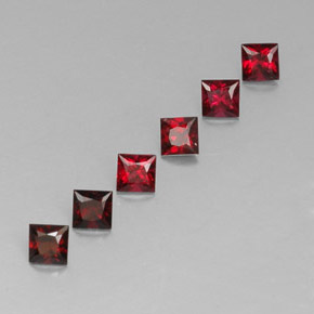 Gemas de espinela rojo natural de  ct, cuadrado, VVS-VS