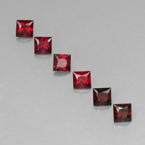 Gemas de espinela rojo natural de  ct, cuadrado, VVS-VS
