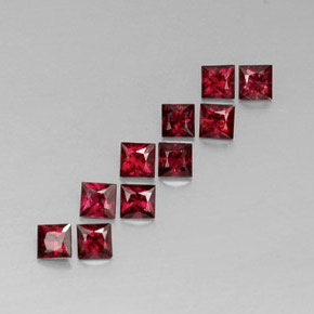 Gemas de espinela rojo natural de  ct, cuadrado, VVS-VS