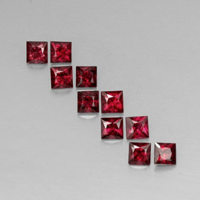 Gemas de espinela rojo natural de  ct, cuadrado, VVS-VS