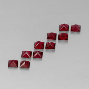Gemas de espinela rojo natural de  ct, cuadrado, VVS-VS