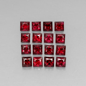 Gemas de espinela rojo natural de  ct, cuadrado, VVS-VS