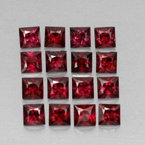 Gemas de espinela rojo natural de  ct, cuadrado, VVS-VS