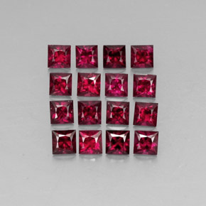 Gemas de espinela rojo natural de  ct, cuadrado, VVS-VS