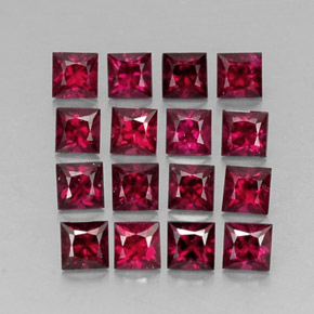 Gemas de espinela rojo natural de  ct, cuadrado, VVS-VS