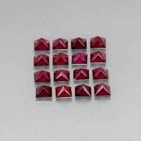 Gemas de espinela rojo natural de  ct, cuadrado, VVS-VS