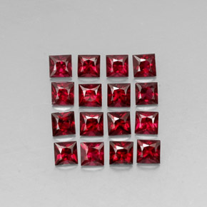 Gemas de espinela rojo natural de  ct, cuadrado, VVS-VS