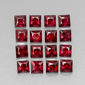 Gemas de espinela rojo natural de  ct, cuadrado, VVS-VS