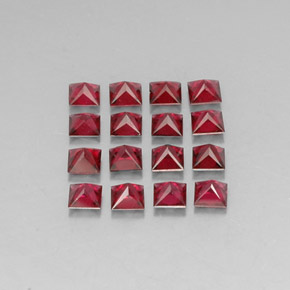 Gemas de espinela rojo natural de  ct, cuadrado, VVS-VS