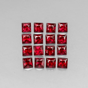 Gemas de espinela rojo natural de  ct, cuadrado, VVS-VS
