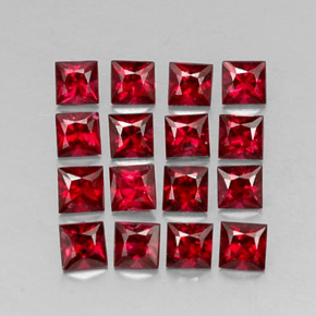 Gemas de espinela rojo natural de  ct, cuadrado, VVS-VS
